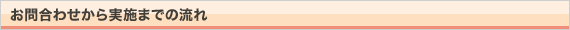 お問合わせから実施までの流れ